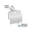 459801 45980 - Portarrollo metálico acabado cromo, Foset Aqua