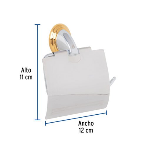 459812 45981 - Portarrollo metálico acabado cromo-oro, Foset Aqua