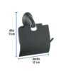 459832 45983 - Portarrollo metálico acabado negro, Foset Aqua