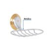 459891 45989 - Jabonera metálica cromo-oro, Foset Aqua