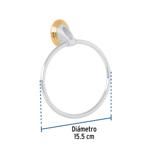 459972 45997 - Toallero argolla metálico acabado cromo-oro, Foset Aqua