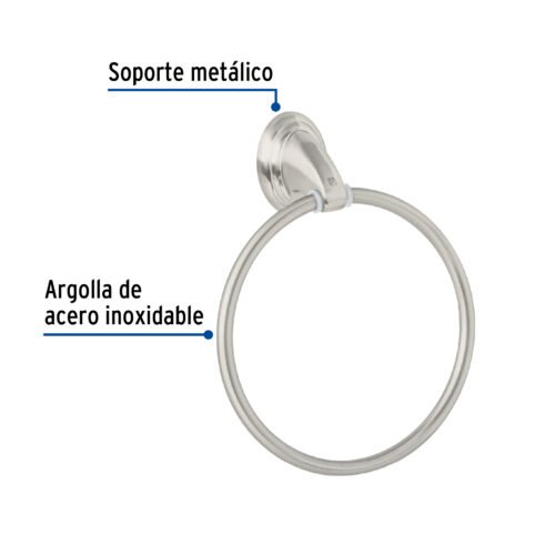 459981 45998 - Toallero argolla metálico acabado satín, Foset Aqua