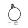 459992 45999 - Toallero argolla metálico acabado negro, Foset Aqua