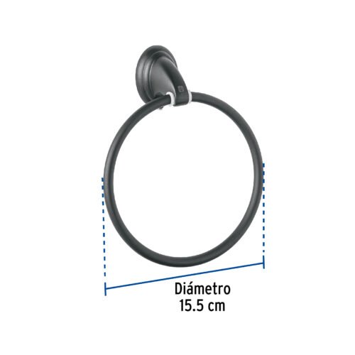 459992 45999 - Toallero argolla metálico acabado negro, Foset Aqua