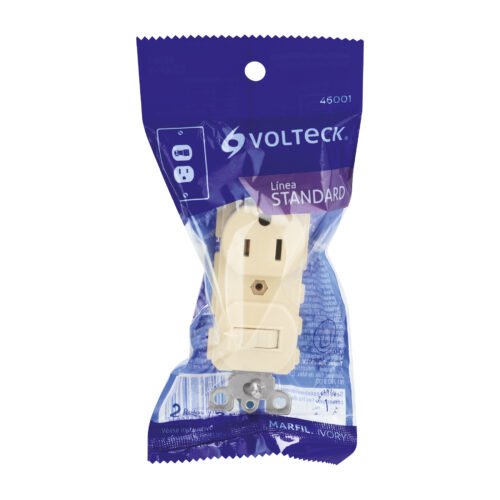 46001 - Interruptor de palanca con contacto, Standard, marfil