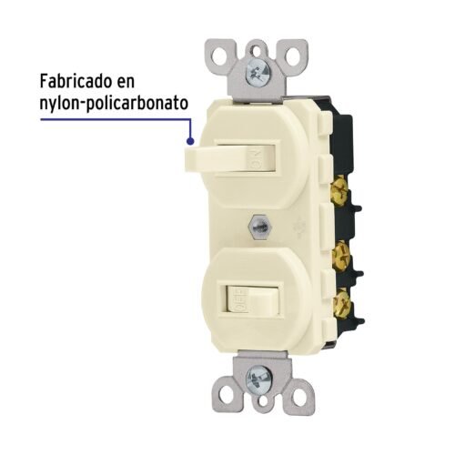 460021 46002 - Interruptor dúplex de palanca, Standard, marfil, Volteck