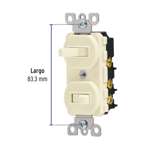 460022 46002 - Interruptor dúplex de palanca, Standard, marfil, Volteck