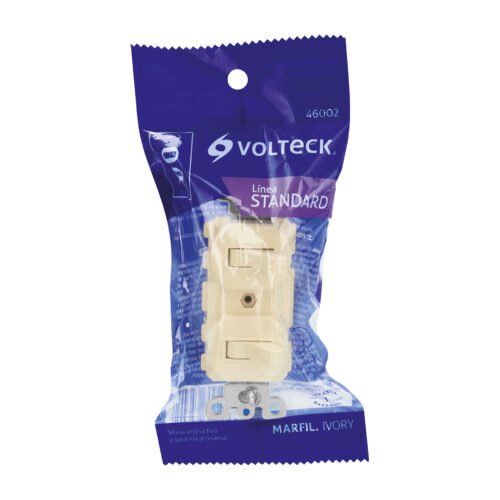 460024 46002 - Interruptor dúplex de palanca, Standard, marfil, Volteck