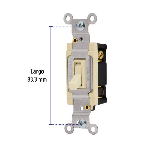 460032 46003 - Interruptor vertical de palanca, 3 vías, Standard, marfil