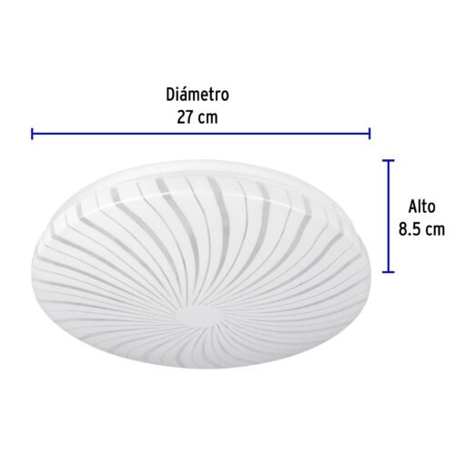 46015 - Luminario LED 8W plafón decorativo espiral luz de día, BASIC