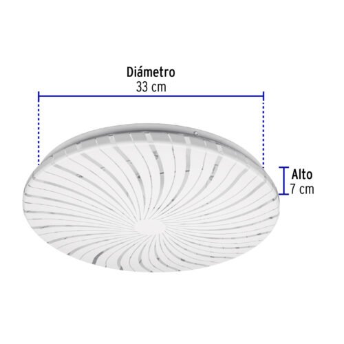 46017 - Luminario LED 18W plafón decorativo espiral luz de día,BASIC