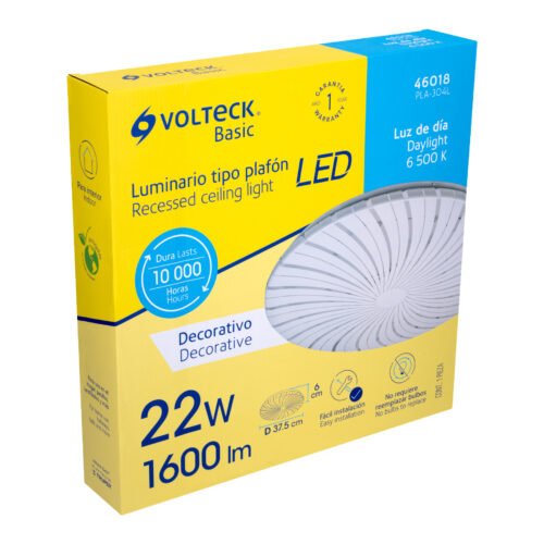 460184 46018 - Luminario LED 22W plafón decorativo espiral luz de día,BASIC