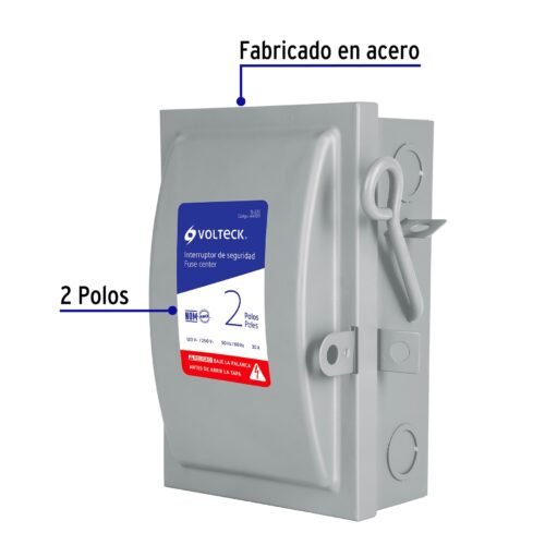 46020 - Interruptor de seguridad 2 polos, 30 A, Volteck