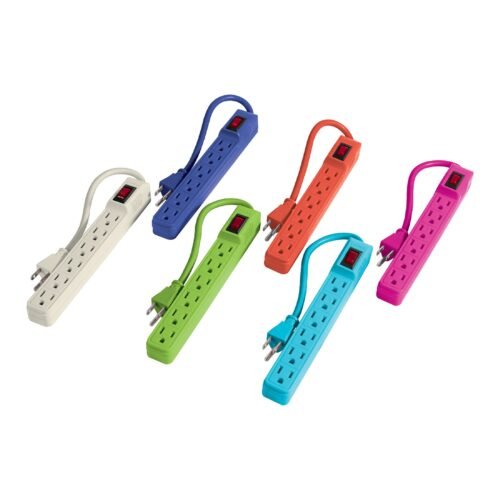 460212 46021 - Multicontacto 16 AWG doméstico 6 entradas, colores a granel
