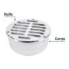 46023 - Coladera de ABS con rejilla cromada 5", con tornillos, Foset