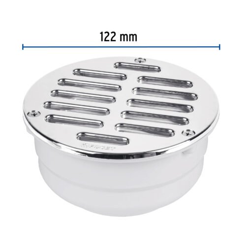 46023 - Coladera de ABS con rejilla cromada 5", con tornillos, Foset