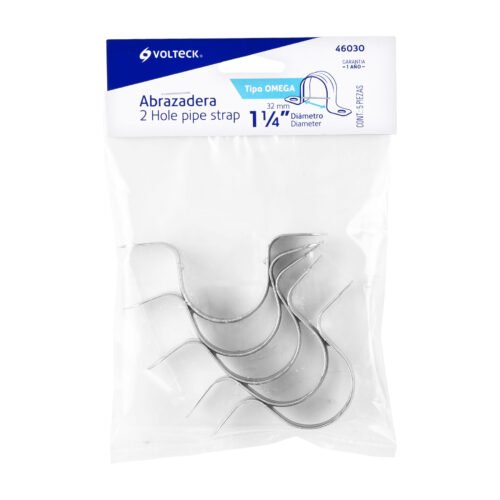 460304 46030 - Bolsa c/5 abrazaderas tipo omega 1-1/4" p/tubo pared delgada
