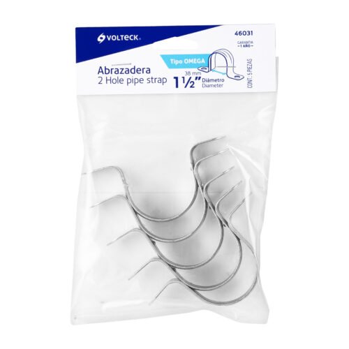 46031 - Bolsa c/5 abrazaderas tipo omega 1-1/2" p/tubo pared delgada