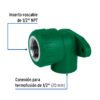 46036 - Codo oreja 90° PPR, 1/2", hembra con inserto metálico, Foset