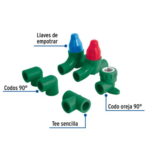 46037 - Kit de instalación p/regadera PPR 1/2" sin manerales, FOSET