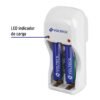460431 46043 - Cargador de pilas, AA, AAA y 9V incluye 2 pilas AAA, Volteck