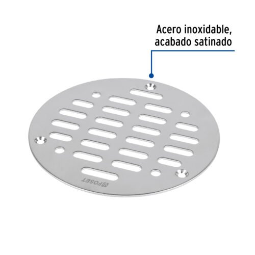 46047 - Rejilla de acero inoxidable 5", cierre con tornillos, Foset