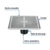 46048 - Resumidero cuadrado de acero inoxidable 6" x 6", Foset
