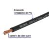 46052 - Rollo de 100 m de cable THHW-LS 12 AWG negro, Volteck