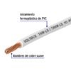 46055 - Rollo de 100 m de cable THHW-LS 10 AWG blanco, Volteck