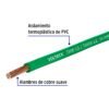 460652 46065 - Rollo de 100 m de cable THHW-LS 14 AWG verde, Volteck