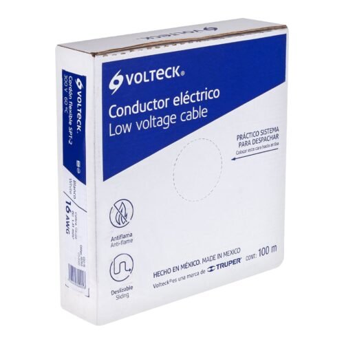 460682 46068 - Rollo de 100 m de cordón dúplex flexible SPT 16 AWG, Volteck
