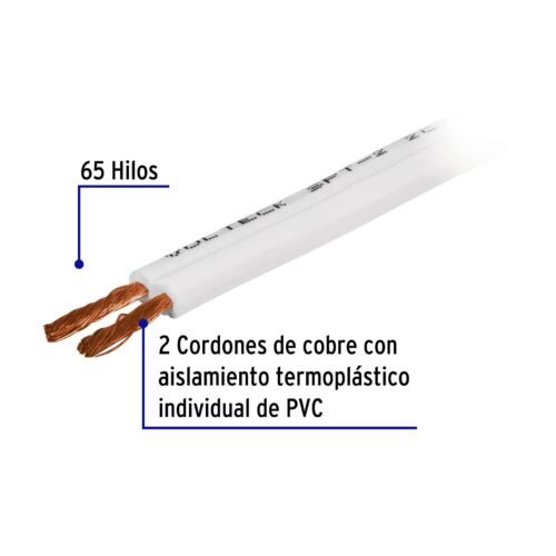 46079 - Rollo de 100 m cordón dúplex 12 AWG, Volteck