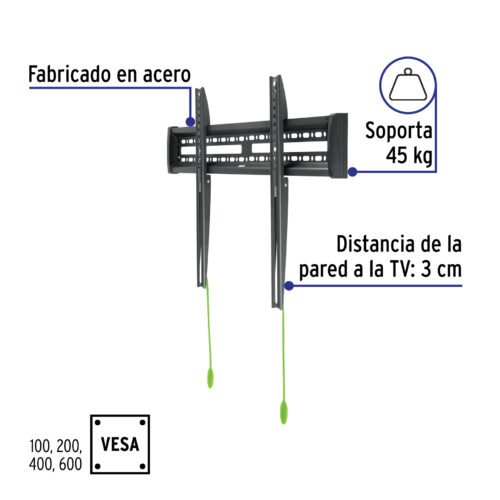 46092 - Soporte para pantallas de 32" a 70", fijo, Volteck