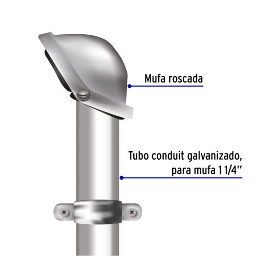 46097 - Mufa roscada 1-1/4" para tubo, Volteck