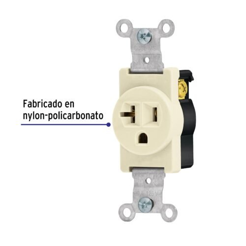 461011 46101 - Contacto sencillo, 2 polos 3 hilos, 20 A, Standard, marfil