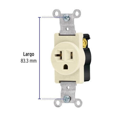 461012 46101 - Contacto sencillo, 2 polos 3 hilos, 20 A, Standard, marfil
