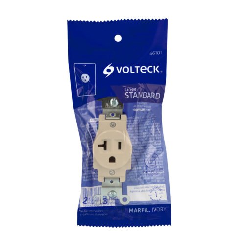 461014 46101 - Contacto sencillo, 2 polos 3 hilos, 20 A, Standard, marfil