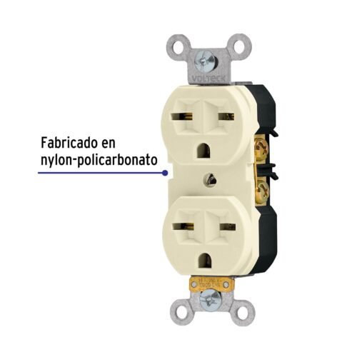 461041 46104 - Contacto dúplex, cara de chino, Standard, marfil, Volteck