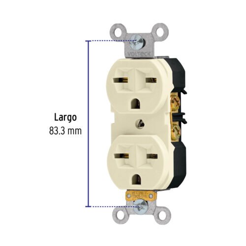 461042 46104 - Contacto dúplex, cara de chino, Standard, marfil, Volteck