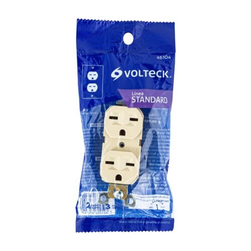 461044 46104 - Contacto dúplex, cara de chino, Standard, marfil, Volteck