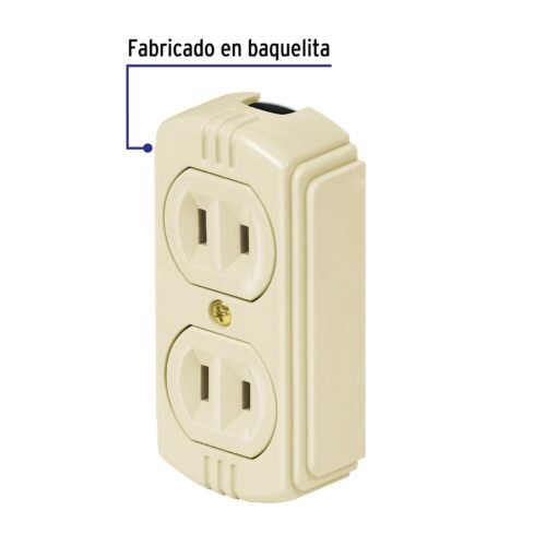 46106 - Contacto de sobreponer dúplex sin tierra, Volteck