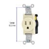 461092 46109 - Contacto sencillo, 2 polos 3 hilos, Standard, marfil