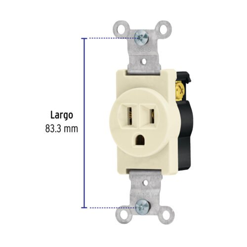 461092 46109 - Contacto sencillo, 2 polos 3 hilos, Standard, marfil