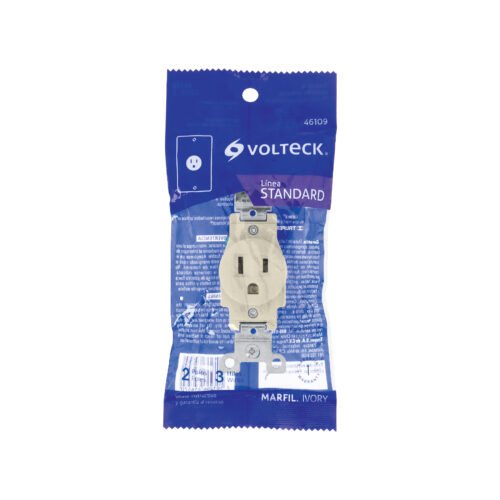 461094 46109 - Contacto sencillo, 2 polos 3 hilos, Standard, marfil
