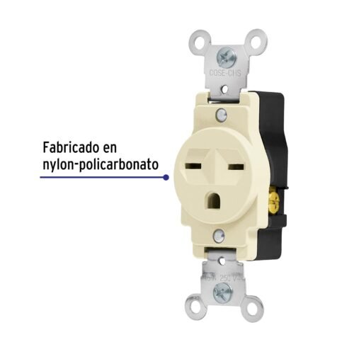 461101 46110 - Contacto sencillo, cara de chino, Standard, marfil, Volteck