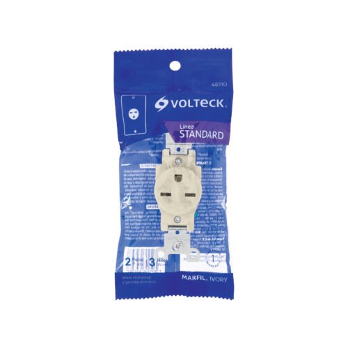 461104 46110 - Contacto sencillo, cara de chino, Standard, marfil, Volteck