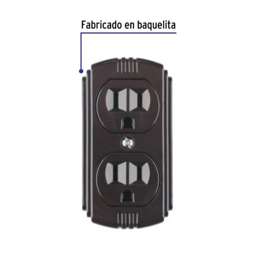 461151 46115 - Contacto de sobreponer dúplex 2 polos tierra, café, Volteck
