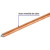 46124 - Varilla de 1.5 m, acero revestido de cobre, de 1/2" Volteck