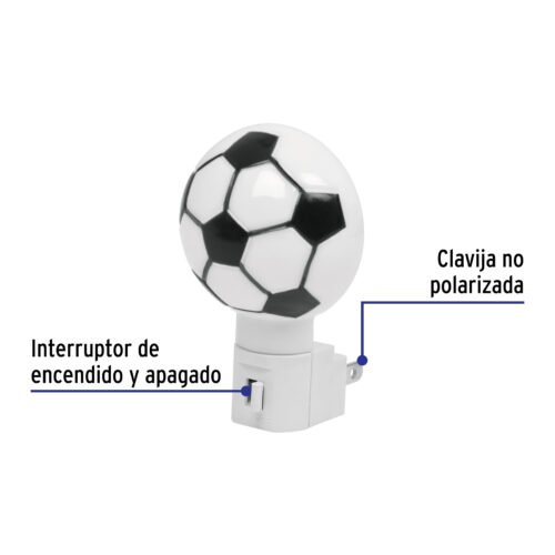 461331 46133 - Luz de noche con lámpara E12, balón soccer, Volteck