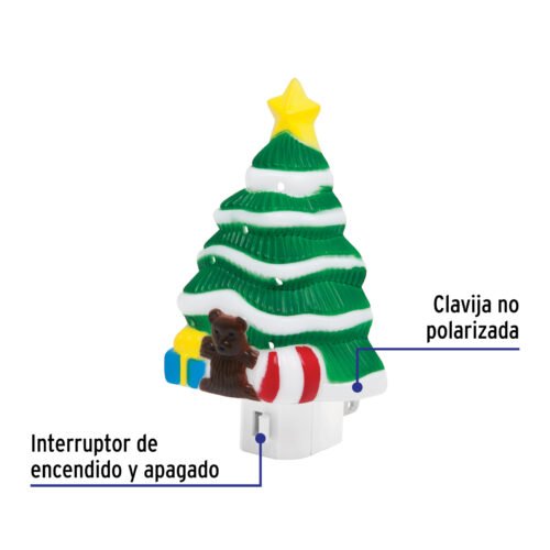 46137 46137 - Luz de noche con lámpara E12, pino de navidad, Volteck